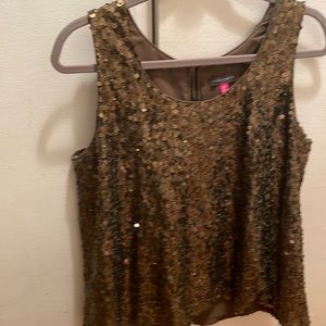 Vince Camuto Sequin Tank M great for night out or wear with jeans. Swing style.